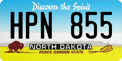 ND license plate HPN855