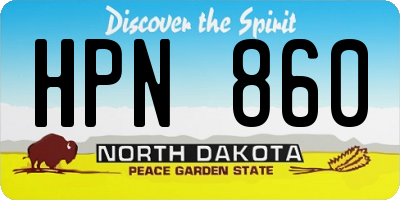 ND license plate HPN860