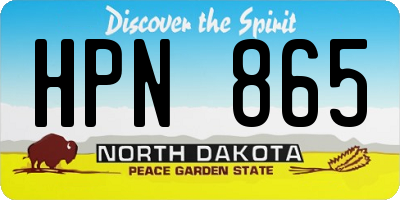 ND license plate HPN865