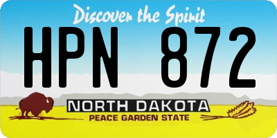 ND license plate HPN872