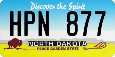 ND license plate HPN877