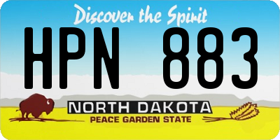 ND license plate HPN883