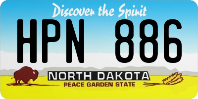 ND license plate HPN886