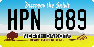 ND license plate HPN889