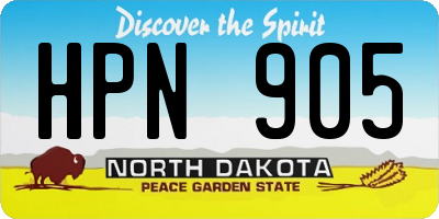 ND license plate HPN905