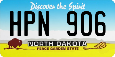 ND license plate HPN906