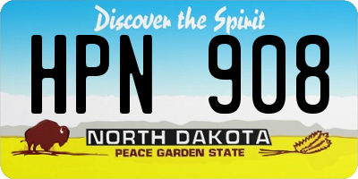 ND license plate HPN908