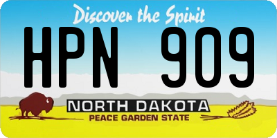 ND license plate HPN909