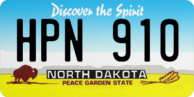 ND license plate HPN910