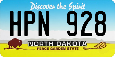 ND license plate HPN928