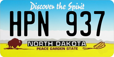 ND license plate HPN937