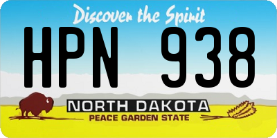 ND license plate HPN938