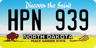 ND license plate HPN939