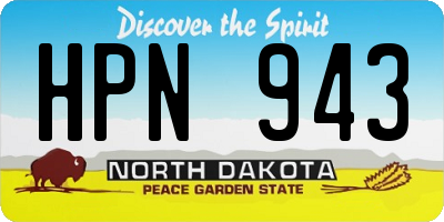 ND license plate HPN943