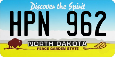 ND license plate HPN962