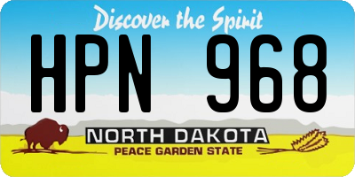 ND license plate HPN968