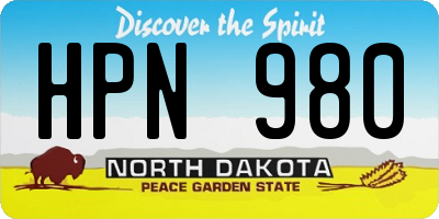 ND license plate HPN980