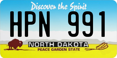 ND license plate HPN991