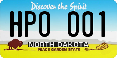 ND license plate HPO001