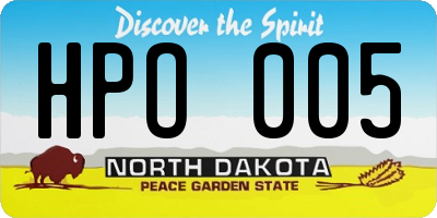 ND license plate HPO005