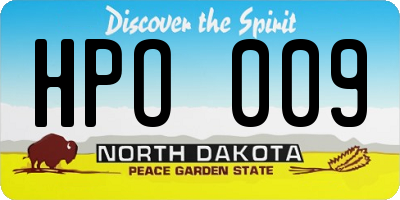 ND license plate HPO009