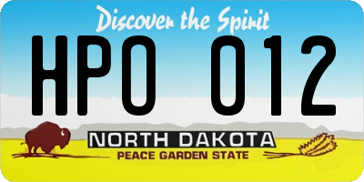 ND license plate HPO012