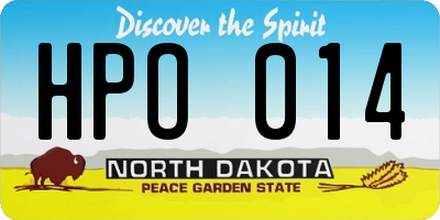 ND license plate HPO014
