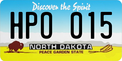 ND license plate HPO015