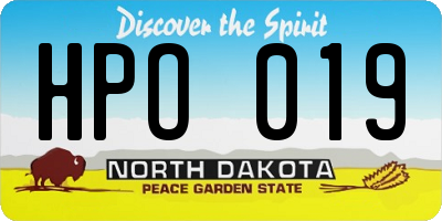 ND license plate HPO019