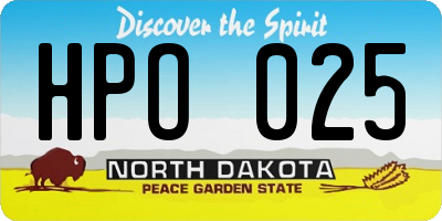ND license plate HPO025