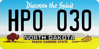 ND license plate HPO030