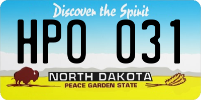 ND license plate HPO031