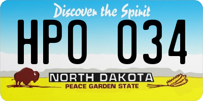 ND license plate HPO034