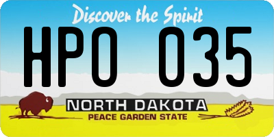 ND license plate HPO035