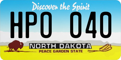 ND license plate HPO040