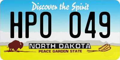 ND license plate HPO049