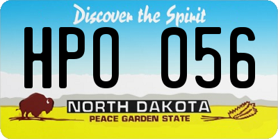 ND license plate HPO056