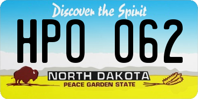 ND license plate HPO062