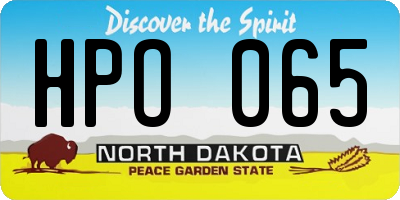 ND license plate HPO065