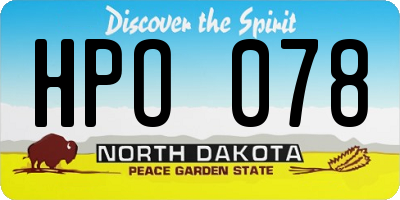 ND license plate HPO078