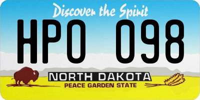 ND license plate HPO098