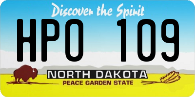 ND license plate HPO109