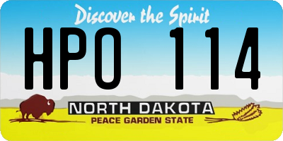 ND license plate HPO114