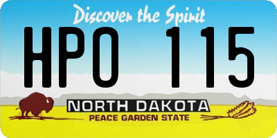 ND license plate HPO115