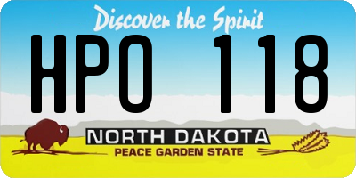 ND license plate HPO118