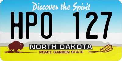 ND license plate HPO127