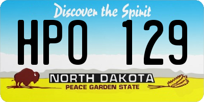 ND license plate HPO129