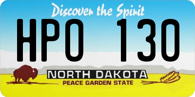 ND license plate HPO130