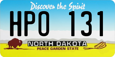 ND license plate HPO131