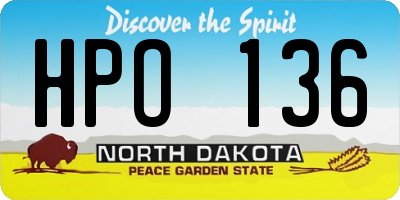 ND license plate HPO136